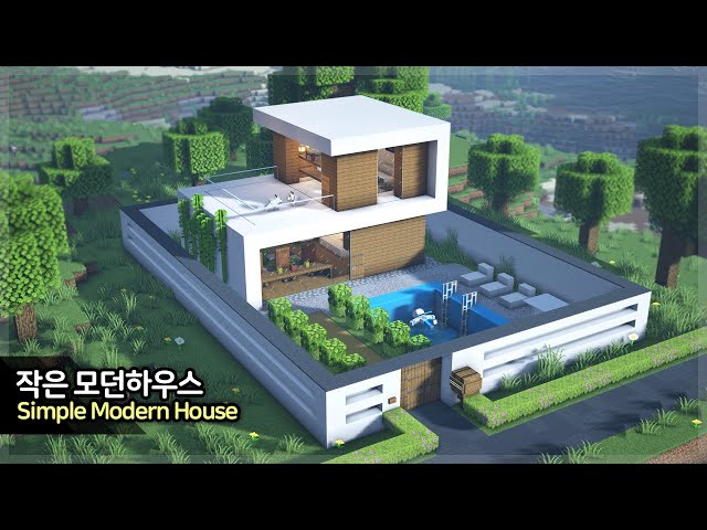 ⛏️ Minecraft Tutorial :: 🏠 Simple Modern House with Pool 🌳