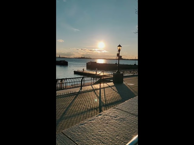 Beautiful sunset at Hudson river || South Cove || Battery Park New York #shorts