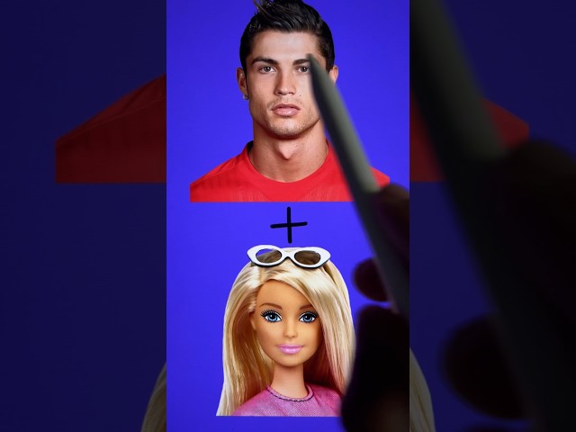 I turned Ronaldo into BARBIE ✨ #shorts #ronaldo #barbie