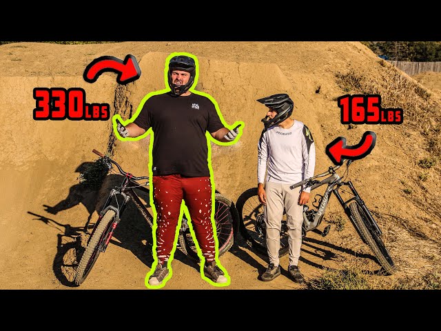 Can A 330lb Giant Man Jump A Bike Better Than A Normal Sized Person?
