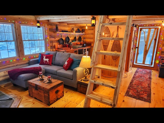 Cozy Christmas Cabin Tour! ...with Family! / Ep111 / Outsider Cabin Build