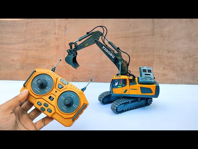 RC EXCAVATOR YIGONG AGES6+ 11CH UNBOXING. FIRST TEST!!