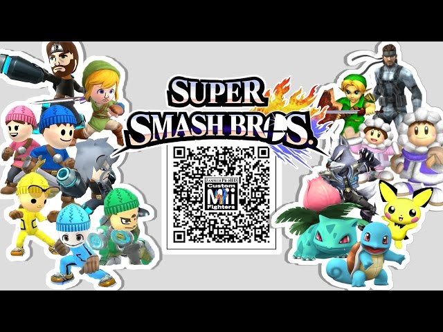 Snake, Wolf, Ice Climbers, & MORE! Mii Fighter QR Codes for Smash Bros