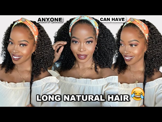 Headband Wigs are the BEST Protective Style😱Natural Hair Wig‼️No Glue, No Gel No Lace ft. Curly Me