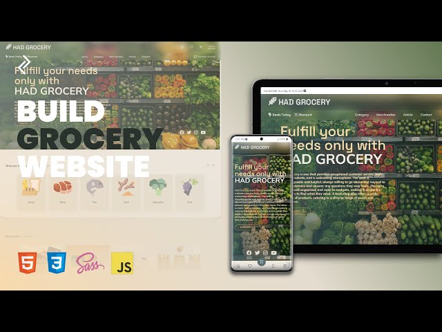 Create a Grocery Website Responsive (HTML, CSS, Java Script) #3