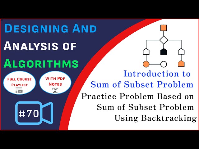 Sum of Subset Problem Using Backtracking | Backtracking Algorithm | DAA