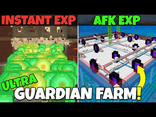 Minecraft Bedrock: ULTRA Guardian Farm Tutorial! Level 30 In 30 Seconds! 73,000 Items/Hour!