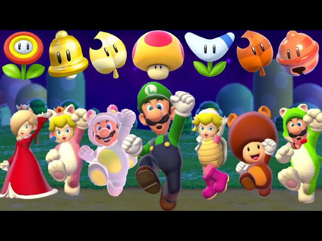 Super Mario 3D World - All Characters & Power-Ups