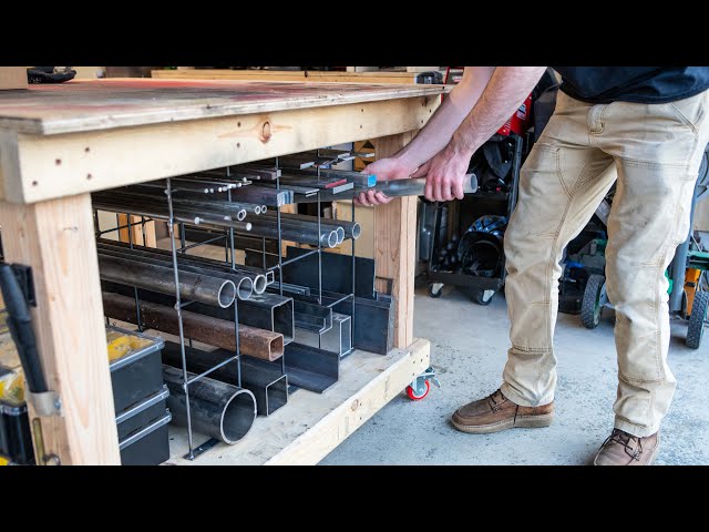 Scrap Metal Storage Under Workbench | Easy DIY