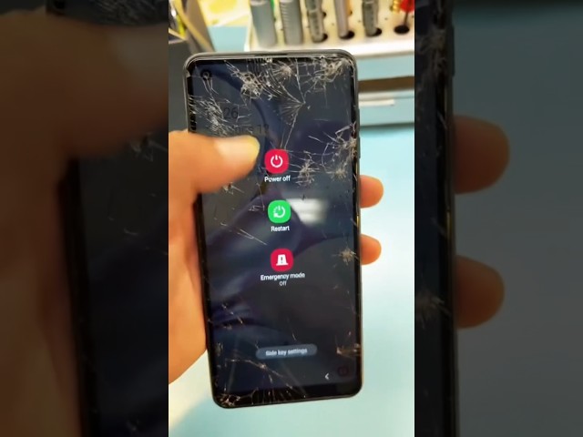 Customer desperately wants his Samsung fixed 😱 girlfriend ran over it #repairs #phones