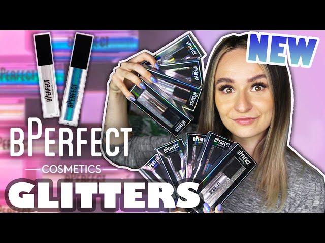 SWATCHING 9 NEW bPerfectCosmetics GLAMOUR GLITTER SHADOWS ✨ Unboxing #AF #bperfect
