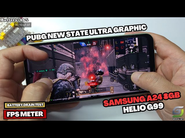 Samsung Galaxy A24 8GB test game PUBG New State Max Graphics