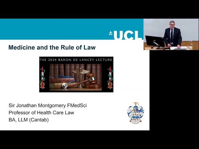 Medicine and the Rule of Law: The Baron Ver Heyden de Lancey Lecture 2024