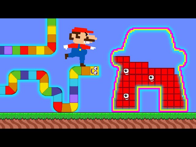Mario & Numberblocks Snake vs The Giant ROBOT Alphabet Lore Maze | Game Animation