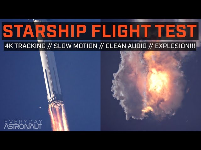 Starship Test Flight 1 // 4K Slow Mo Supercut w/ Tracking and Incredible Audio