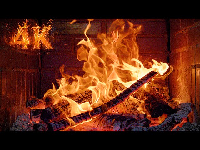 Relaxing Fireplace Screensaver 4K on TV 🔥 Cozy Crackling Fire Sounds with Burning Fireplace 3 Hours
