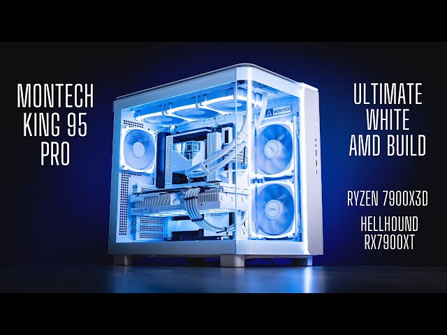 Montech King 95 Pro | Ultimate White AMD PC Build | 7900X3D | RX 7900 XT Hellhound | #timelapse