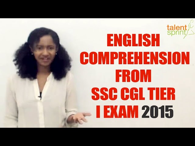 SSC CGL Refresher 2016 | English Comprehension | TalentSprint