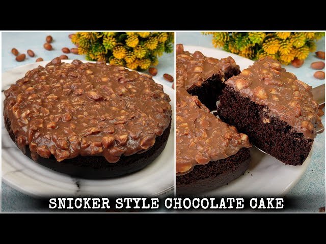 Eggless Snickers Cake😍|Chocolate Peanut Cake For Beginners|No Maida Healthy Chocolate Cake