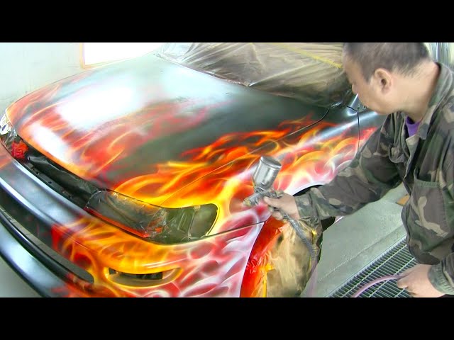 How to paint realistic flames / Let's enjoy candy painting video