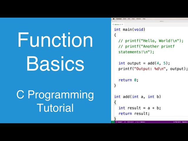 Function Basics | C Programming Tutorial