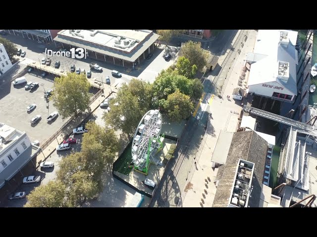 Drone 13: Waterfront Wheel In Old Sacramento