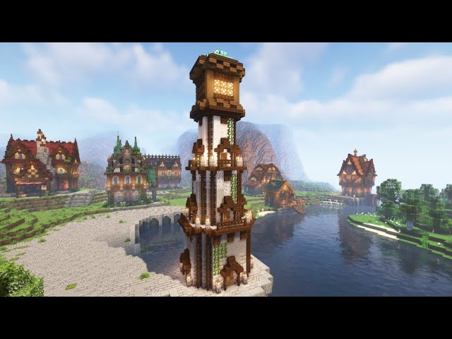 Minecraft | How to Build a Medieval Lighthouse | Tutorial