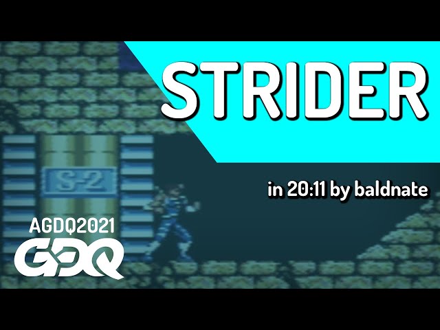 Strider by baldnate in 20:11 - Awesome Games Done Quick 2021 Online
