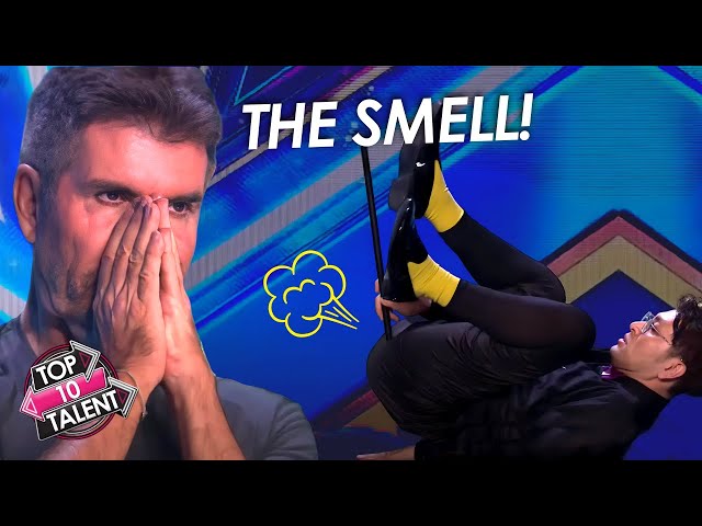 Simon RUNS UP STAGE to Save The Fart Man on BGT!