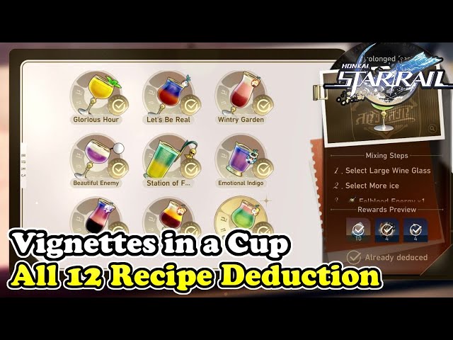 Vignettes in a Cup All 12 Recipe Deduction Guide | Honkai Star Rail Vignettes in a Cup Event