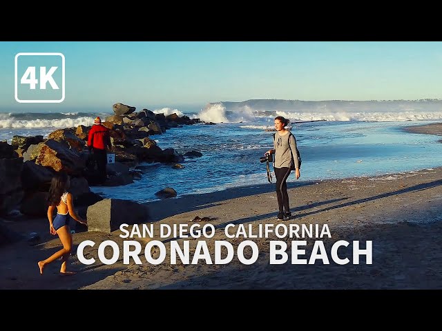 [4K] Morning Walk on The Beach, Coronado Beach, San Diego, California, 4K UHD