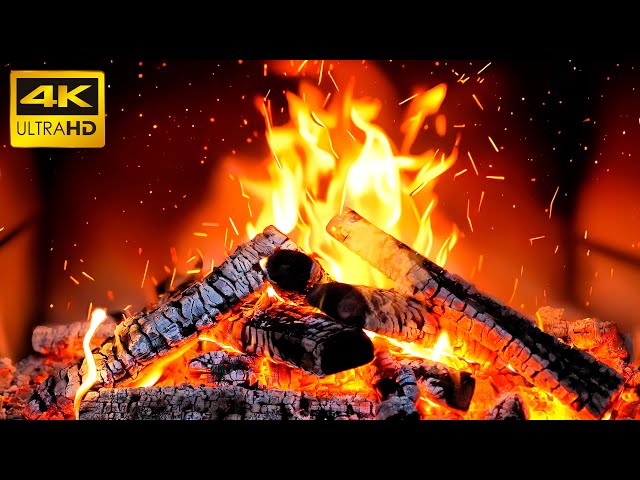 🔥 Relaxing Fire Sounds: Serene Fireplace Harmony Haven with Warm Logs and Soothing Ambiance Video 4K