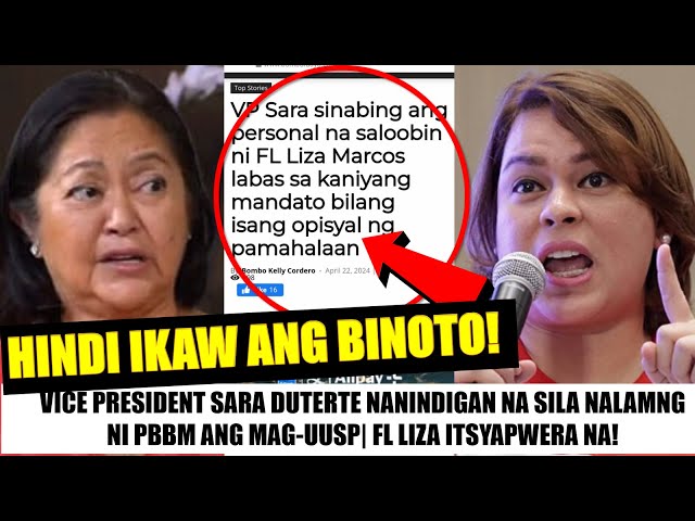 Matapos Sabihing BAD SHOT NA| VP SARA NI-REALTALK si LIZA MARCOS| HINDI IKAW ANG BINOTO NG PILIPINO!