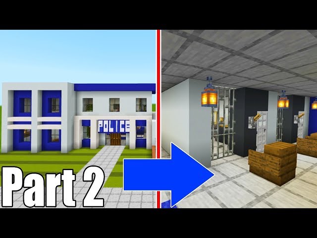 Minecraft Tutorial: How To Make A Police Station Part 2 "2019 City Tutorial"
