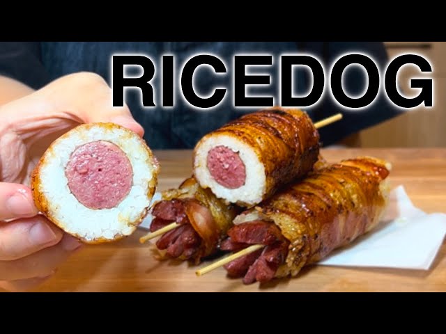 Korean Ricedog | Hotdog Wrapped With Rice & Bacon
