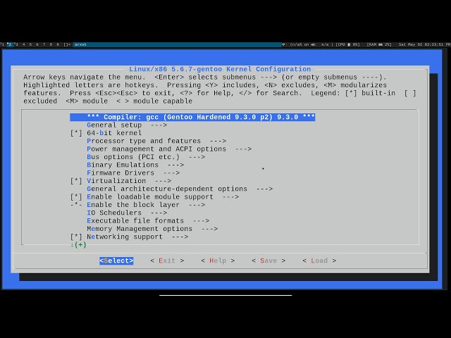 Configuring a Custom Linux Kernel (5.6.7-gentoo)