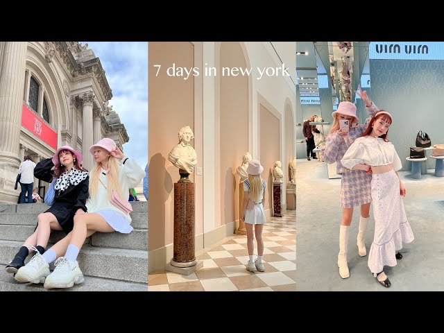 7 day new york vlog with my best friend 🗽🏙 huge shopping haul at miu miu, aritzia, + thrifting!