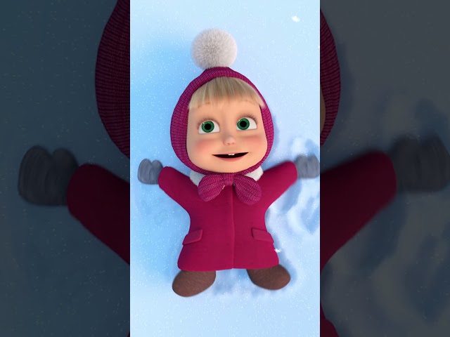 Only a real angel would leave such a mark on the snow! ❄️👼 #MashaAndTheBear #Shorts #cartoonforkids