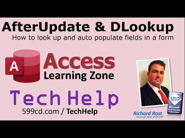 AfterUpdate Event & DLookup Function in Microsoft Access - How to Look Up Values from Table to Form