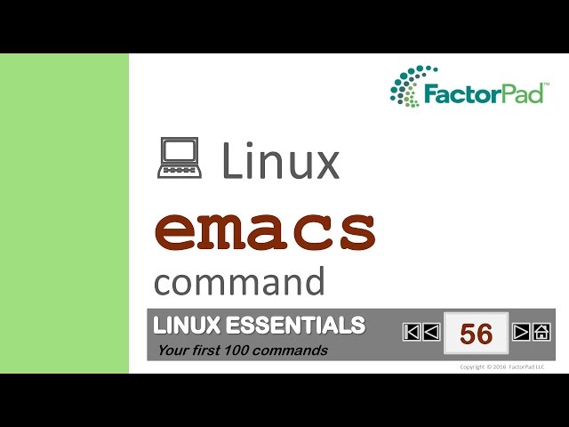 Linux emacs command summary with examples
