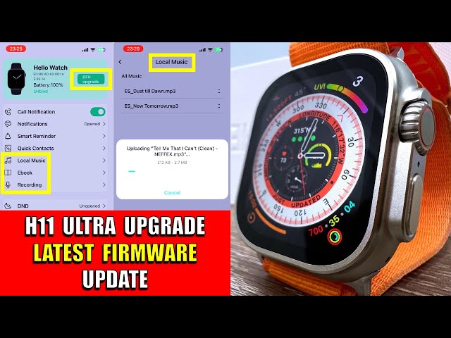 H11 ULTRA UPGRADE  Latest UPDATE makes Music Upload FASTER! - Apple Watch ULTRA Clone