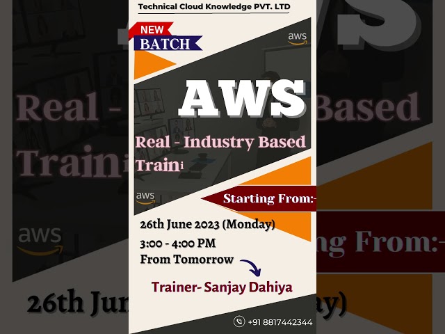 AWS Weekdays Batch |3pm - 4pm Live AWS Batch| AWS One to One Discussion |By Sanjay Dahiya #aws #live