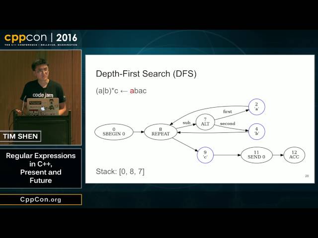 CppCon 2016: Tim Shen “Regular Expressions in C++, Present and Future"