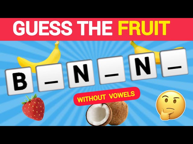 Guess the Fruit & Vegetable Without Vowels 🍌🍑🍓 | QUIZ BOMB