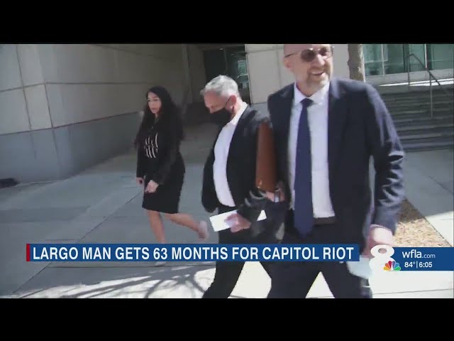 Largo man sentenced to 63 months in prison for role in Jan. 6 insurrection at US Capitol