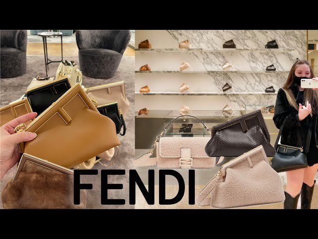Luxury Shopping Vlog FENDI Full Store Tour - TRYING ON THE FENDI FIRST BAG IN ALL SIZES