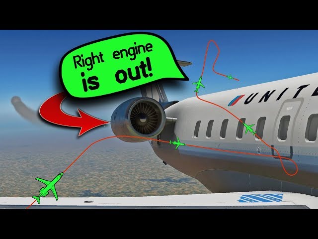 [REAL ATC] Skywest CRJ-200 has ENGINE FAILURE + very poor weather!