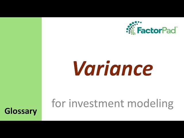 Variance definition for investment modeling