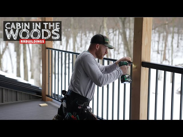 Cabin in the Woods:  Installing Aluminum Porch Railing on Deck