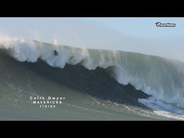 Pulled it - Colin Dwyer at Mavericks 1/5/24 ⚡️ #surf  #mavericks #youtube #powerlinesproductions